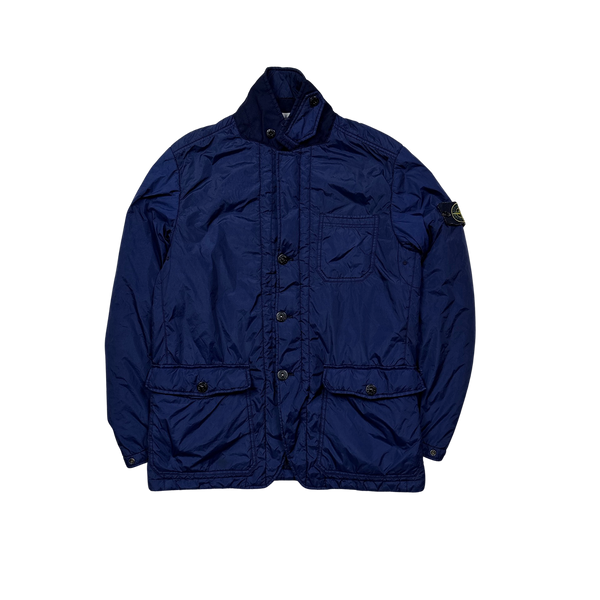 Stone Island 2014 Blue Garment Dyed Crinkle Padded Jacket - Large
