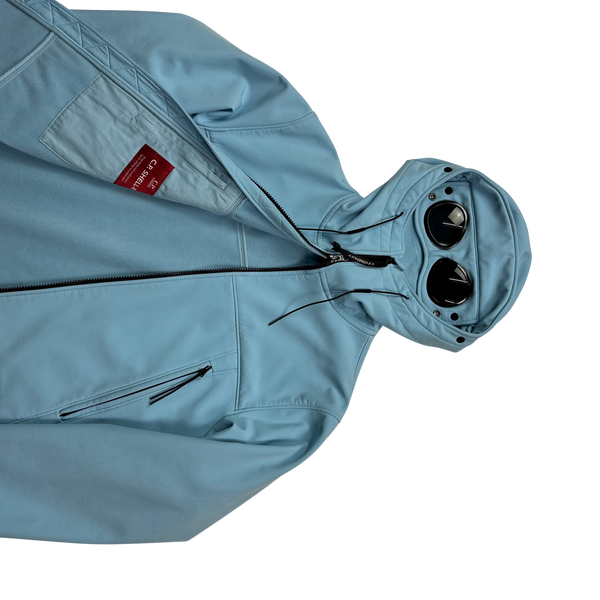CP Company Baby Blue Fleece Lined Soft Shell Goggle Jacket