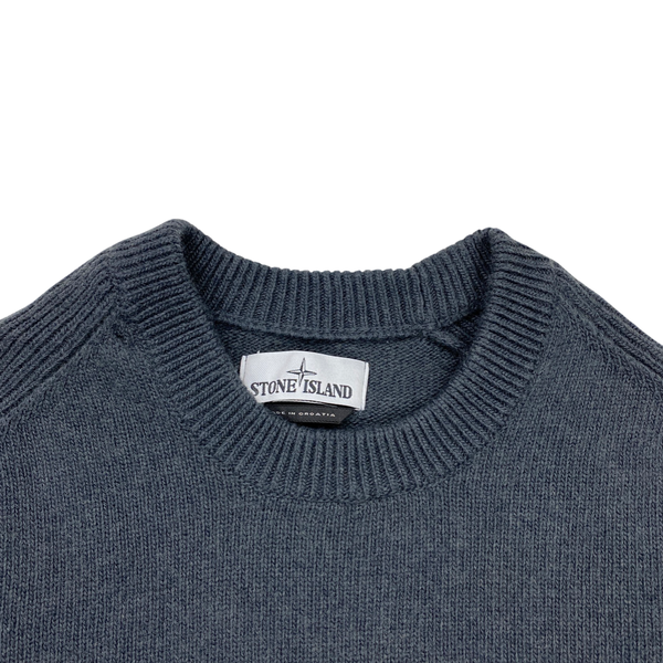 Stone Island Grey Wool Crewneck Jumper