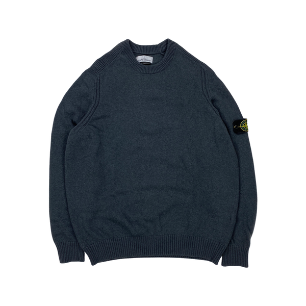 Stone Island Grey Wool Crewneck Jumper