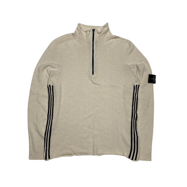 Stone Island Vintage Beige Knitted High Neck Jumper