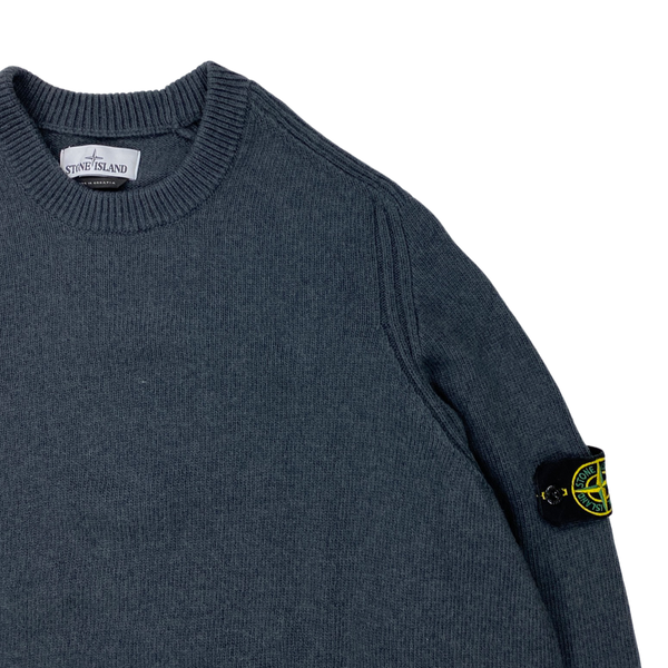 Stone Island Grey Wool Crewneck Jumper