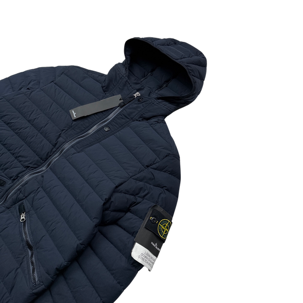 Stone Island 2019 Navy Loom Woven Down Puffer Jacket - Small