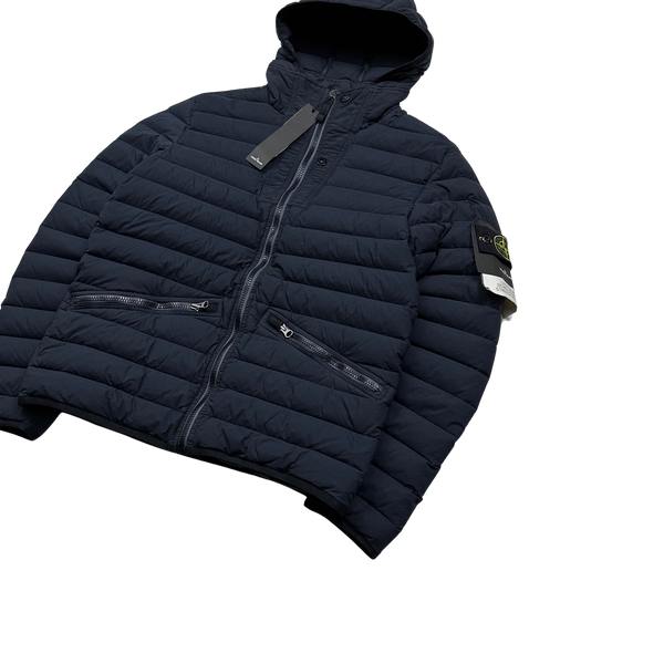 Stone Island 2019 Navy Loom Woven Down Puffer Jacket - Small