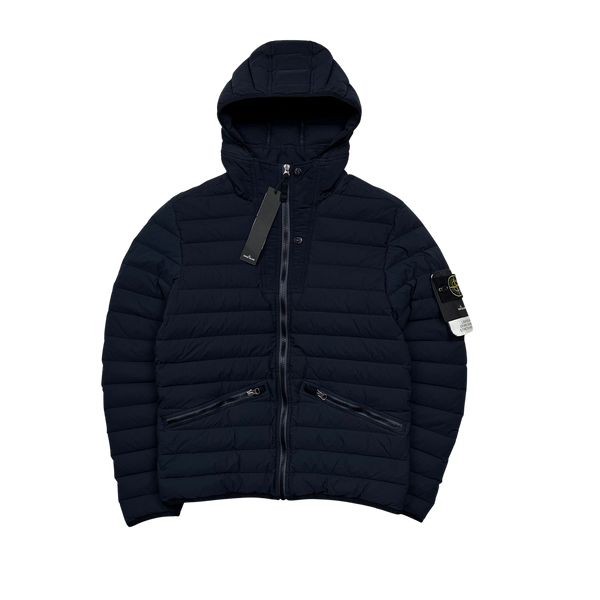 Stone Island 2019 Navy Loom Woven Down Puffer Jacket - Small