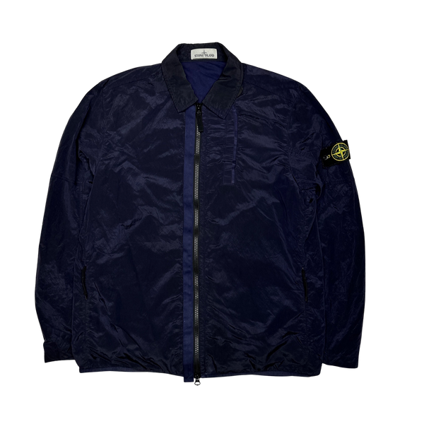 Stone Island Navy Shimmer Nylon Metal Overshirt