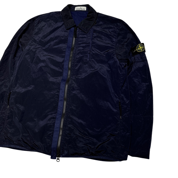 Stone Island Navy Shimmer Nylon Metal Overshirt