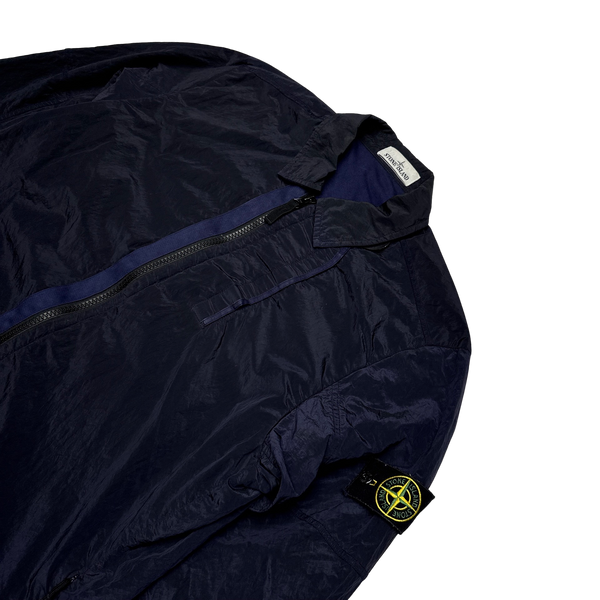 Stone Island Navy Shimmer Nylon Metal Overshirt