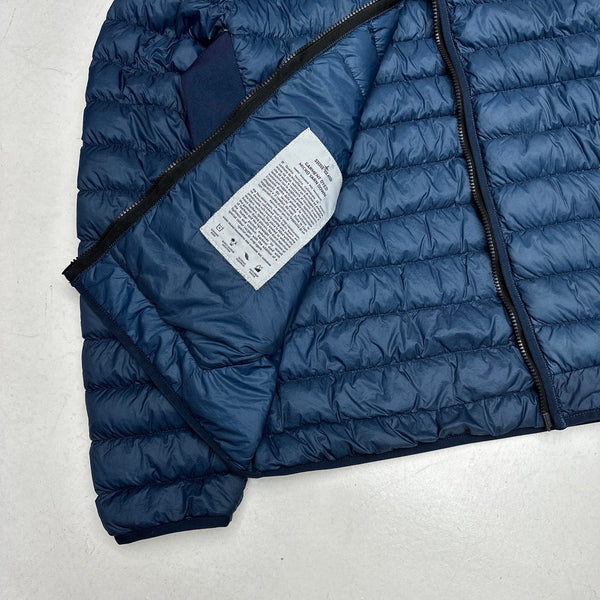 Stone Island 2017 Blue Micro Yarn Hooded Puffer Jacket
