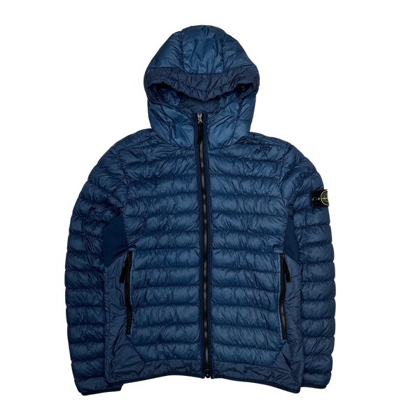 Stone Island 2017 Blue Micro Yarn Hooded Puffer Jacket