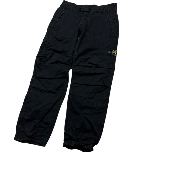 Stone Island Vintage 2006 Black Cargo Baggy Trousers - 32"