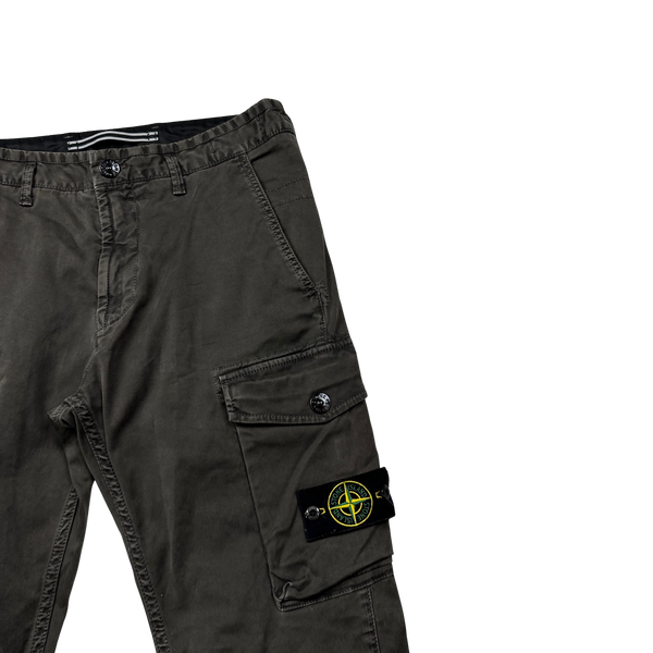 Stone Island 2020 Brown Slim Fit Cotton Cargo Trousers - 31"