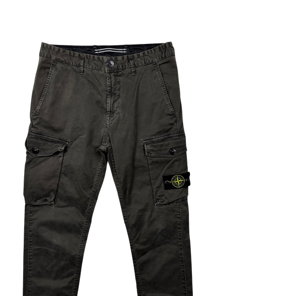 Stone Island 2020 Brown Slim Fit Cotton Cargo Trousers - 31"