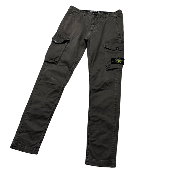 Stone Island 2020 Brown Slim Fit Cotton Cargo Trousers - 31"