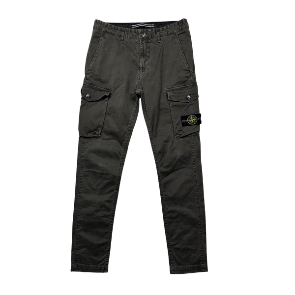 Stone Island 2020 Brown Slim Fit Cotton Cargo Trousers - 31"