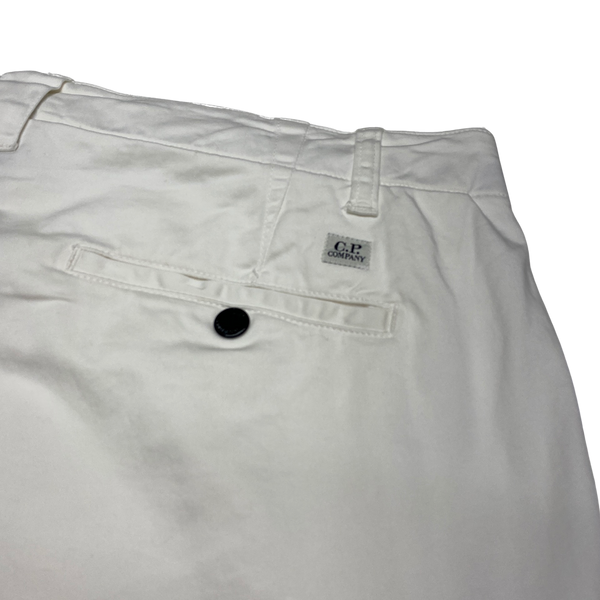 CP Company Raso Stretch White Cargo Shorts