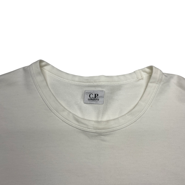 CP Company White Cotton Crewneck Sweatshirt