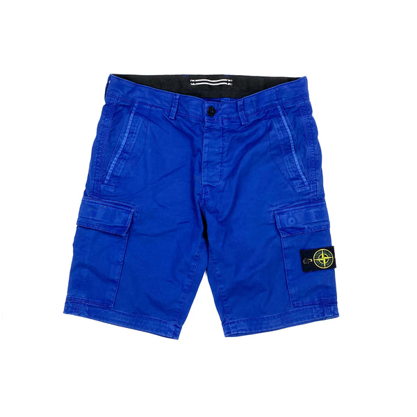 Stone Island Blue Cotton Cargo Shorts