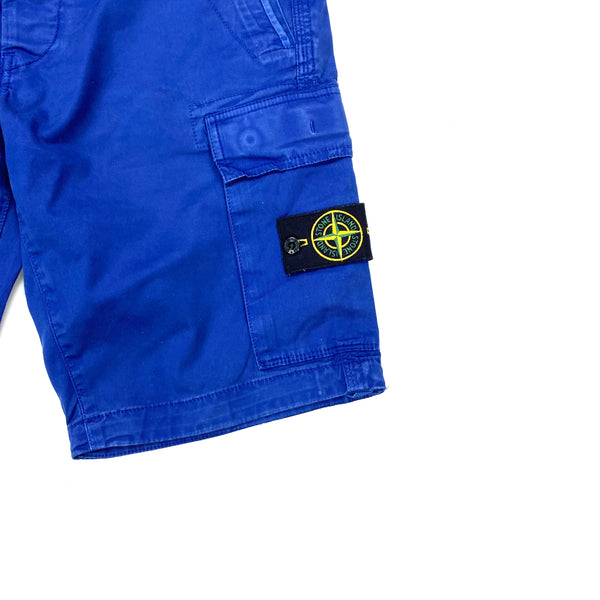 Stone Island Blue Cotton Cargo Shorts