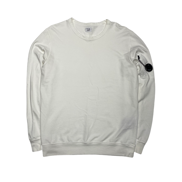 CP Company White Cotton Crewneck Sweatshirt