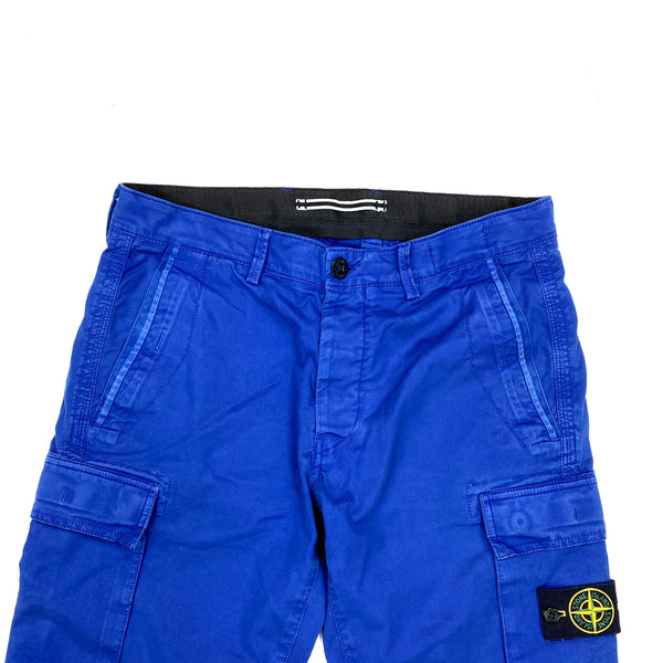 Stone Island Blue Cotton Cargo Shorts