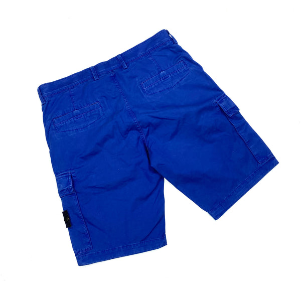 Stone Island Blue Cotton Cargo Shorts