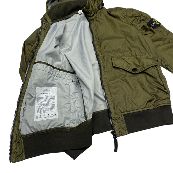 Stone Island Khaki Green Membrana 3L TC Rain Jacket