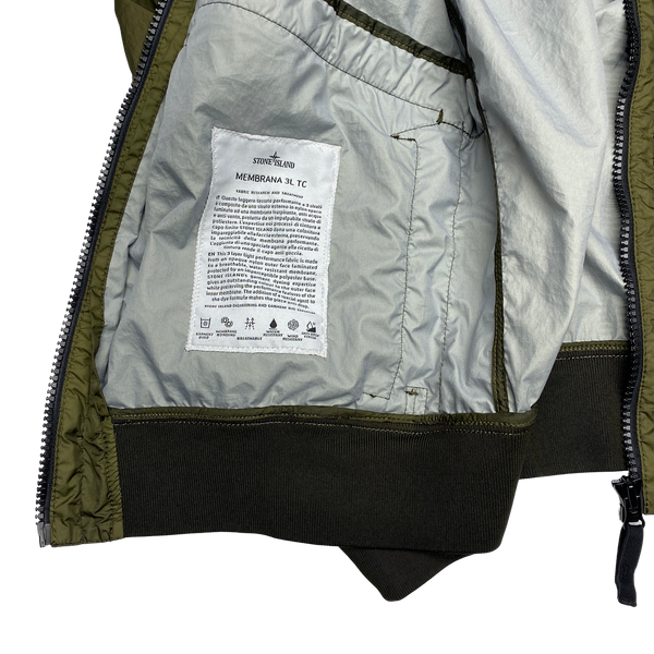 Stone Island Khaki Green Membrana 3L TC Rain Jacket