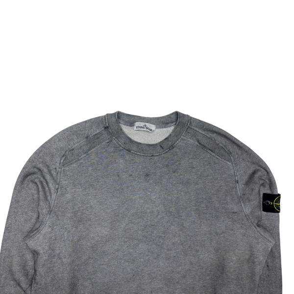 Stone Island Dust Treatment Grey Cotton Sweatshirt