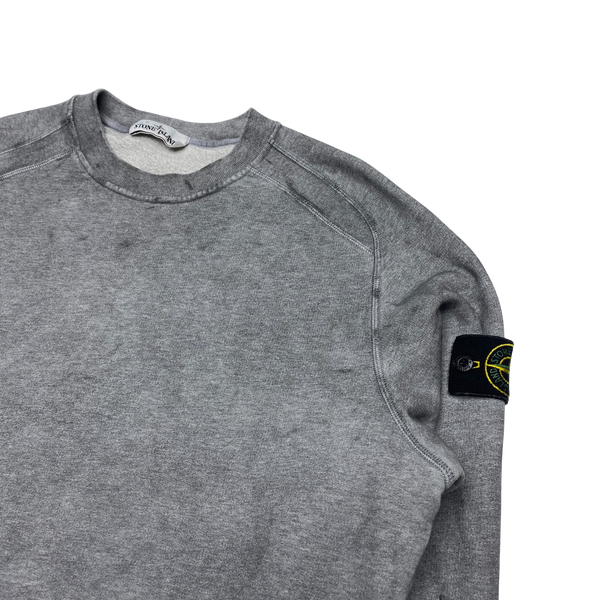 Stone Island Dust Treatment Grey Cotton Sweatshirt