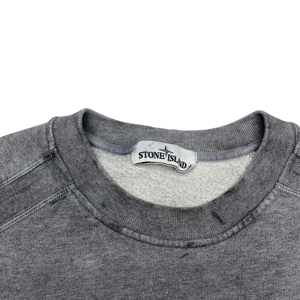 Stone Island Dust Treatment Grey Cotton Sweatshirt