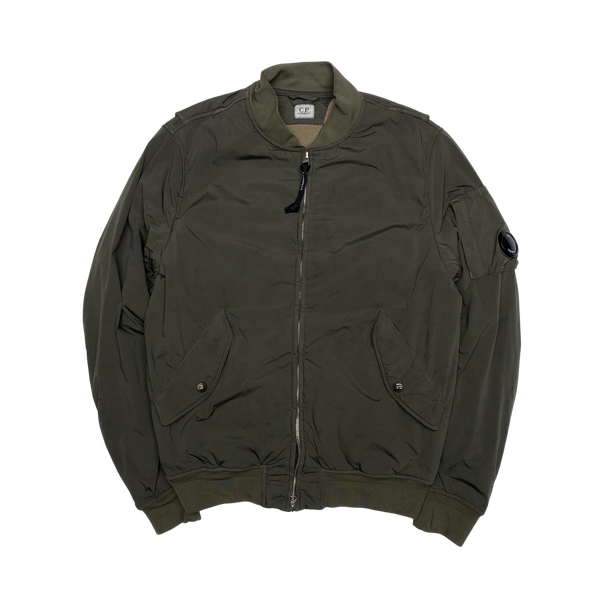 CP Company Khaki Fleece Lined Lens Viewer Bomber
