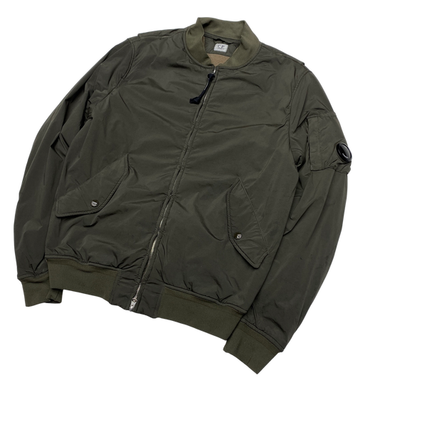 CP Company Khaki Fleece Lined Lens Viewer Bomber
