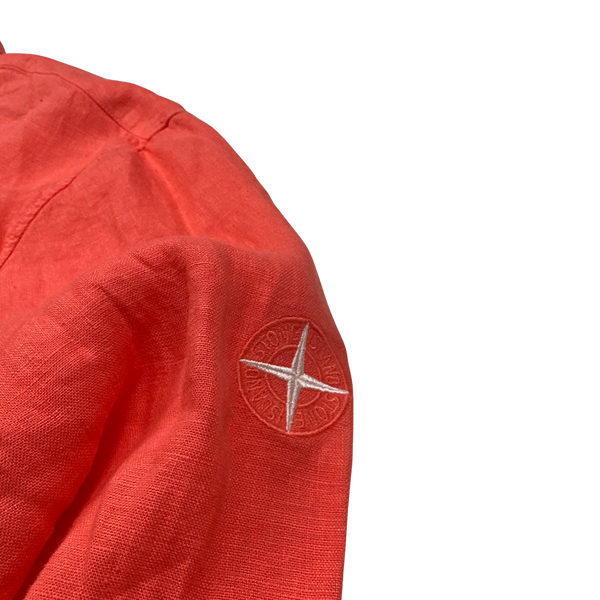 Stone Island 2022 Red Lino Flax Shirt - XXL