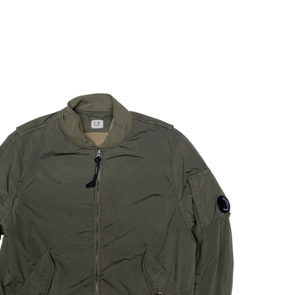 CP Company Khaki Fleece Lined Lens Viewer Bomber