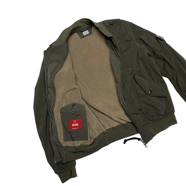 CP Company Khaki Fleece Lined Lens Viewer Bomber