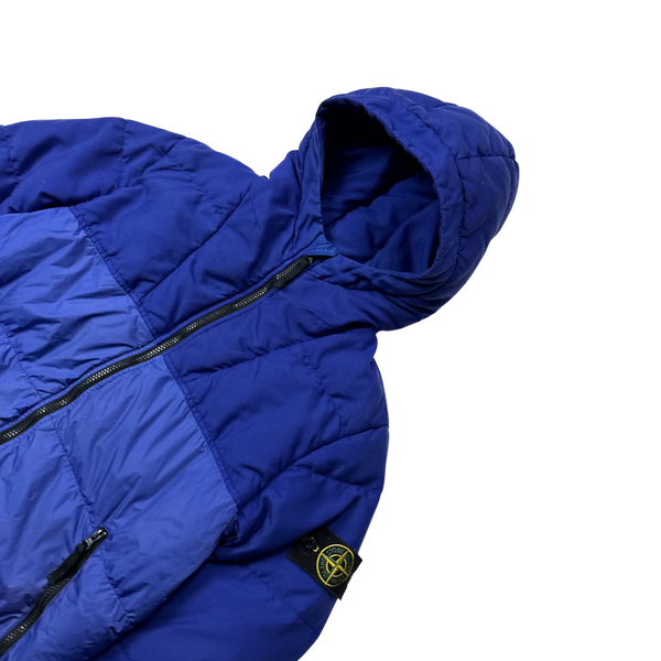 Stone Island 2013 Blue Two Tone Crinkle NY Down Puffer Jacket - Medium