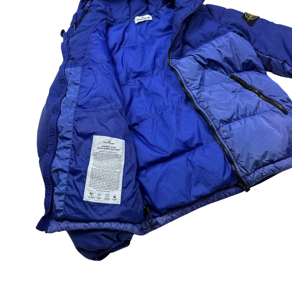 Stone Island 2013 Blue Two Tone Crinkle NY Down Puffer Jacket - Medium