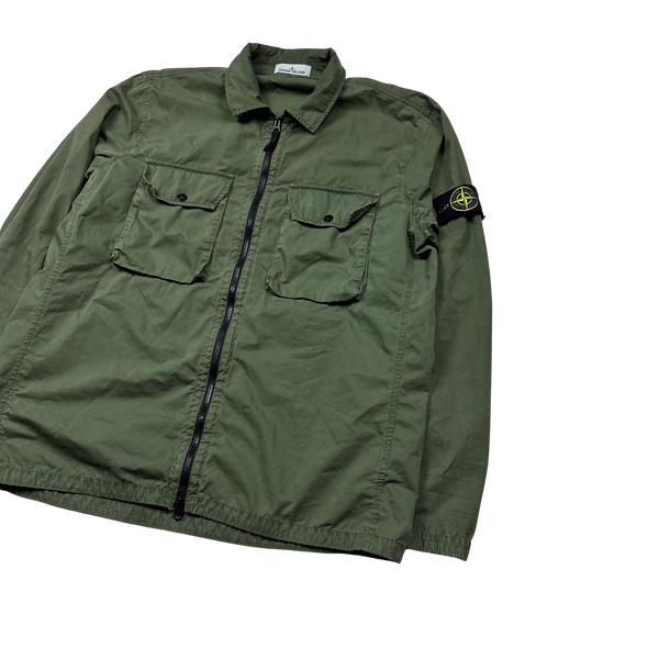 Stone Island 2021 Khaki Green Cotton Overshirt - XXL