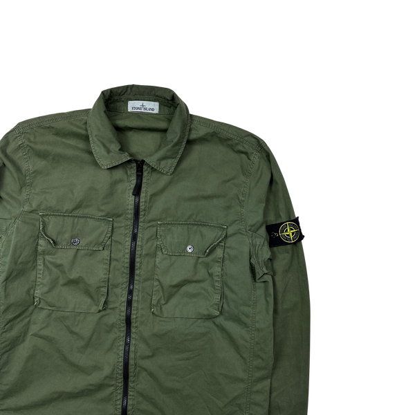 Stone Island 2021 Khaki Green Cotton Overshirt - XXL