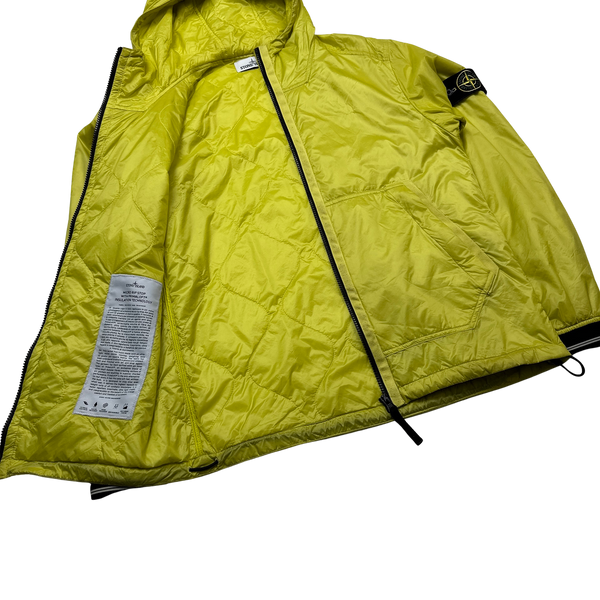 Stone Island Yellow Micro Rip Stop Primaloft Hooded Jacket - Medium