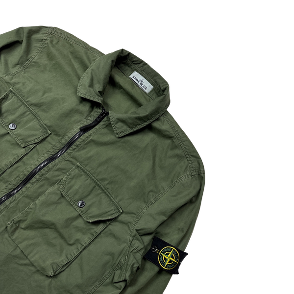 Stone Island 2021 Khaki Green Cotton Overshirt - XXL