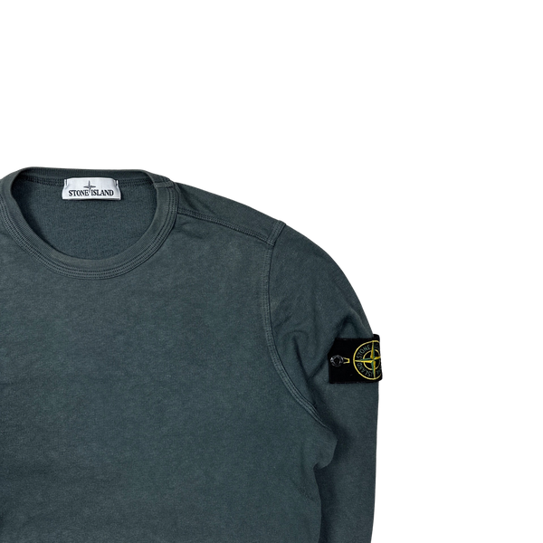 Stone Island Grey Cotton Crewneck Sweatshirt - Medium