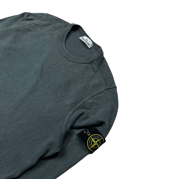 Stone Island Grey Cotton Crewneck Sweatshirt - Medium
