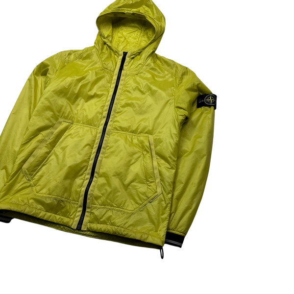 Stone Island Yellow Micro Rip Stop Primaloft Hooded Jacket - Medium