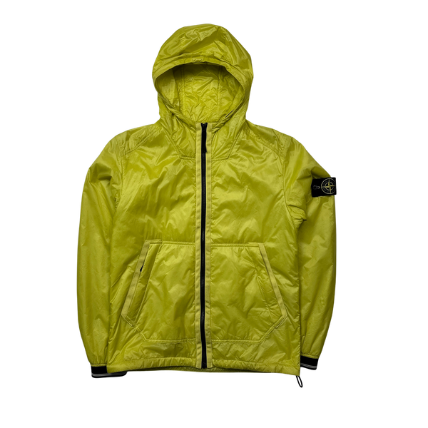 Stone Island Yellow Micro Rip Stop Primaloft Hooded Jacket - Medium