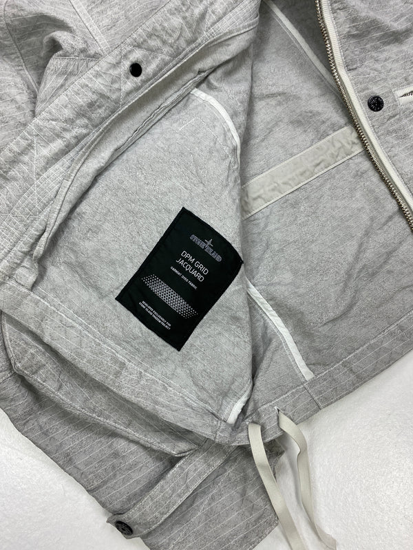 Stone Island Grey DPM Grid Jaquard Storm Cuff Jacket