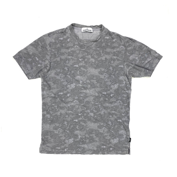 Stone Island Grey Camo Cotton T Shirt