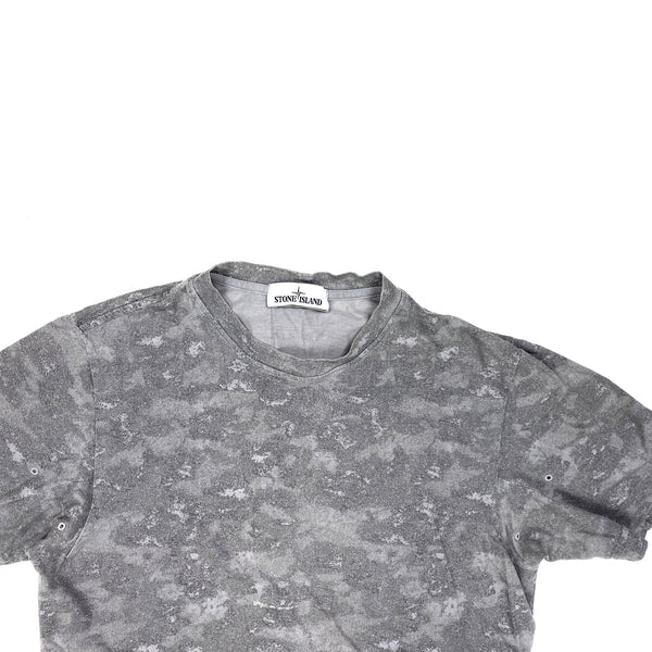 Stone Island Grey Camo Cotton T Shirt
