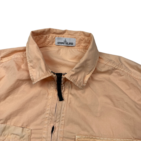 Stone Island 2018 Peach Cotton Zipped Overshirt - 3XL
